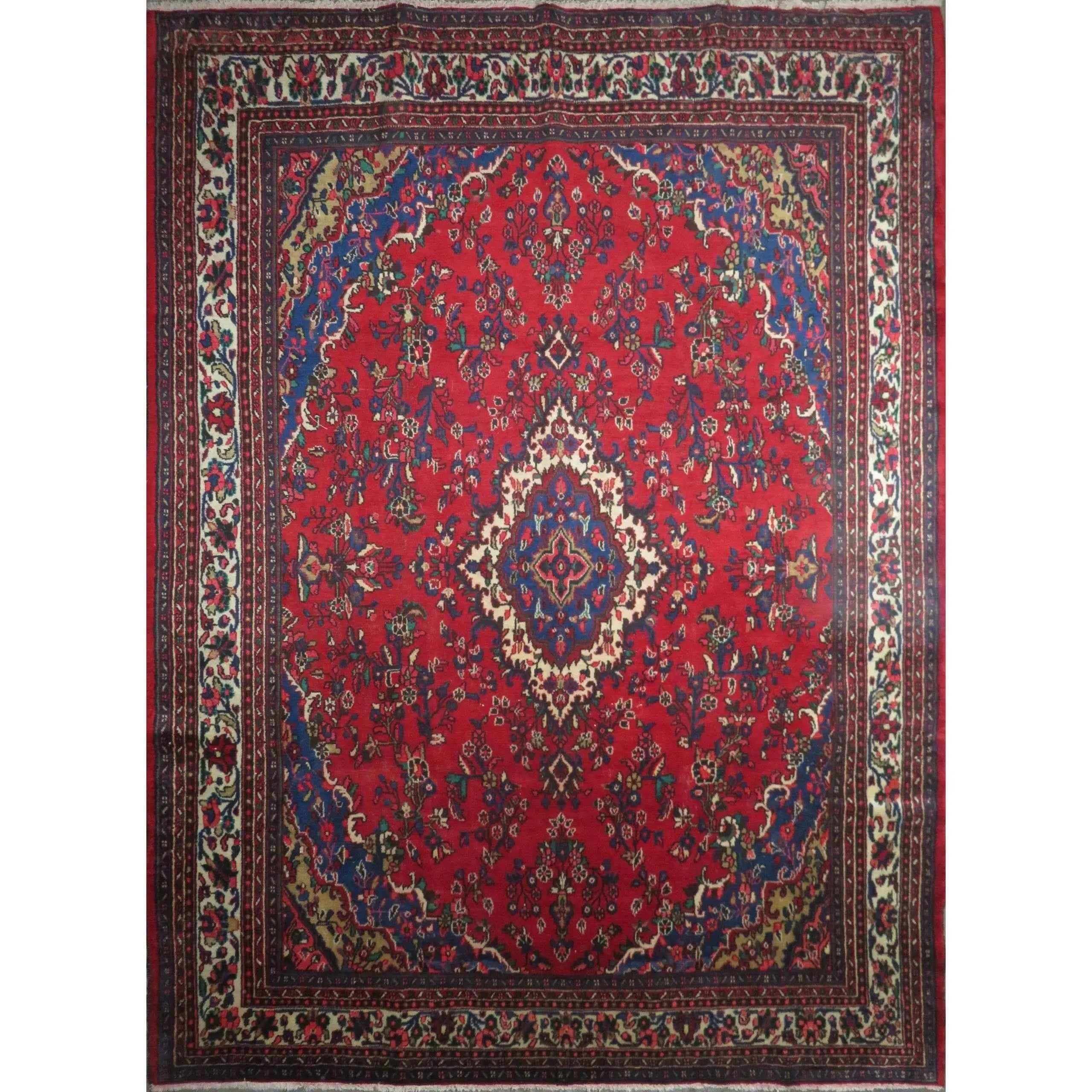 Hand-Knotted Persian Wool Rug _ Luxurious Vintage Design, 13'4" x 9'9", Artisan Crafted